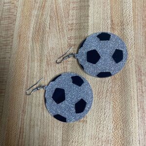Soccer Ball Glitter Earrings